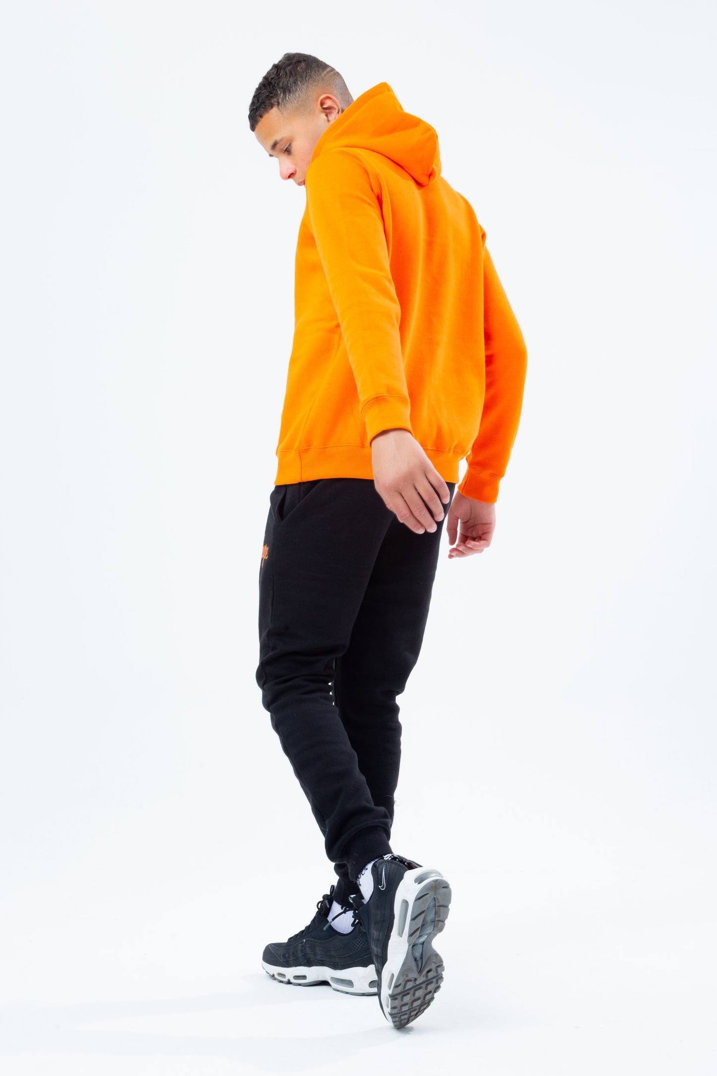 HYPE ORANGE HOODIE BLACK KIDS JOGGER SET