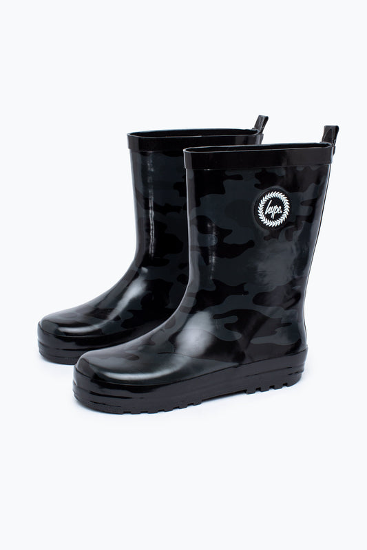 HYPE BOYS BLACK CAMO WELLIES