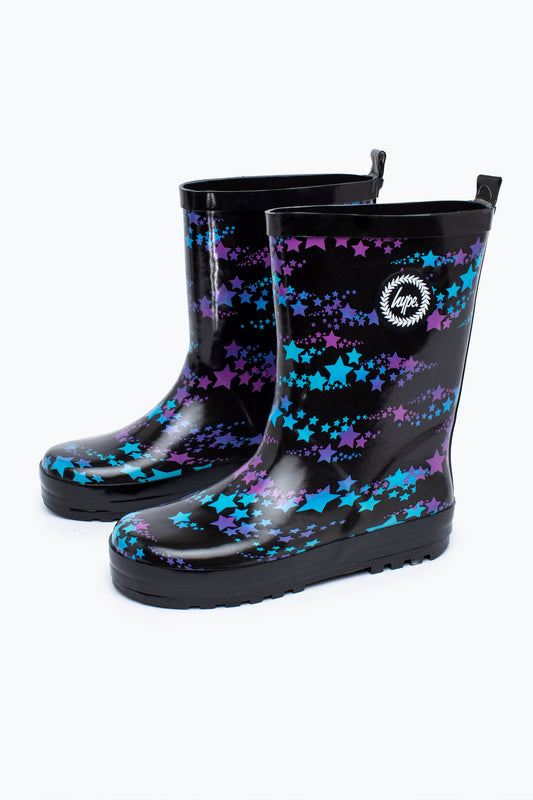 HYPE GIRLS BLACK STAR FADE WELLIES