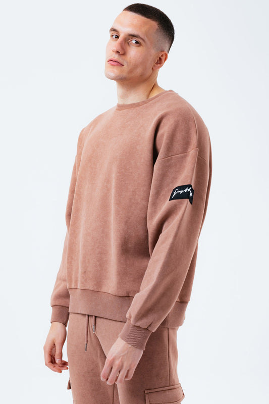 HYPE BRICK VINTAGE MEN'S OVERSIZED CREW NECK