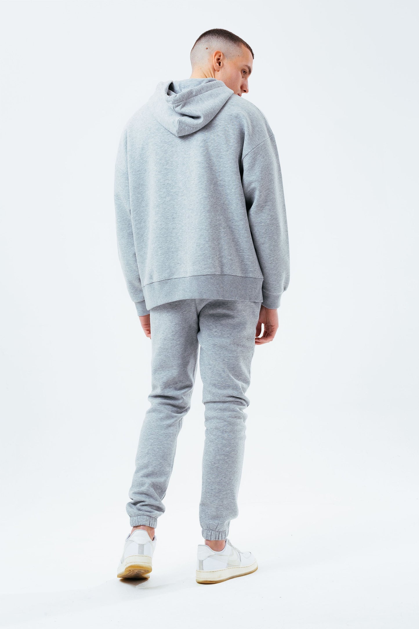 HYPE GREY MARL MEN'S OVERSIZED PULLOVER HOODIE