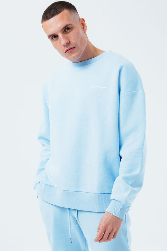 HYPE BLUE VINTAGE MEN'S OVERSIZED CREW NECK