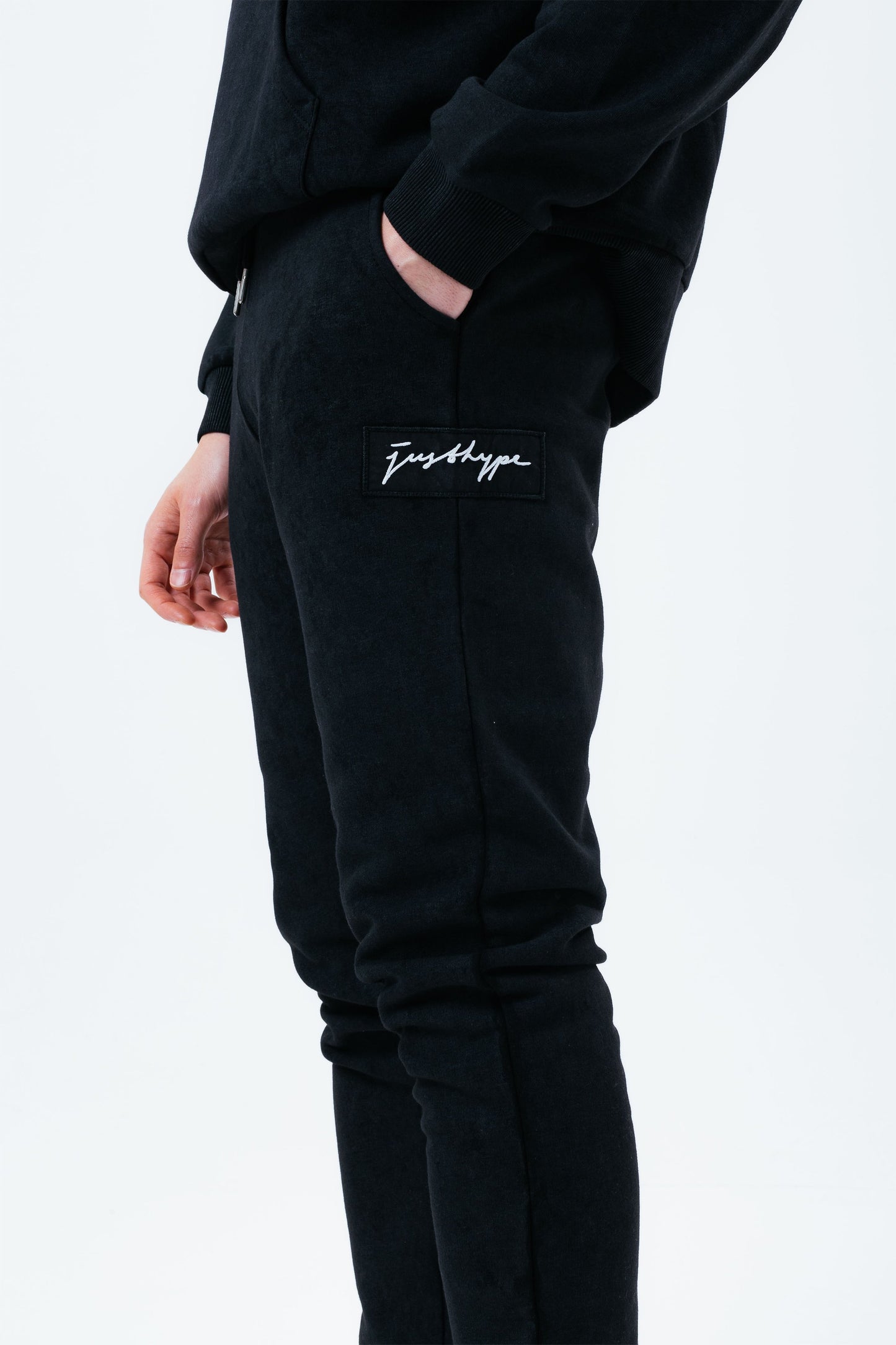 HYPE BLACK VINTAGE MEN'S BAGGY FIT JOGGERS