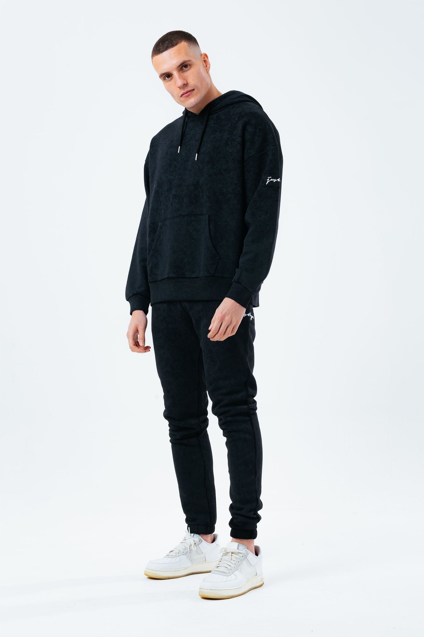 HYPE BLACK VINTAGE MEN'S BAGGY FIT JOGGERS