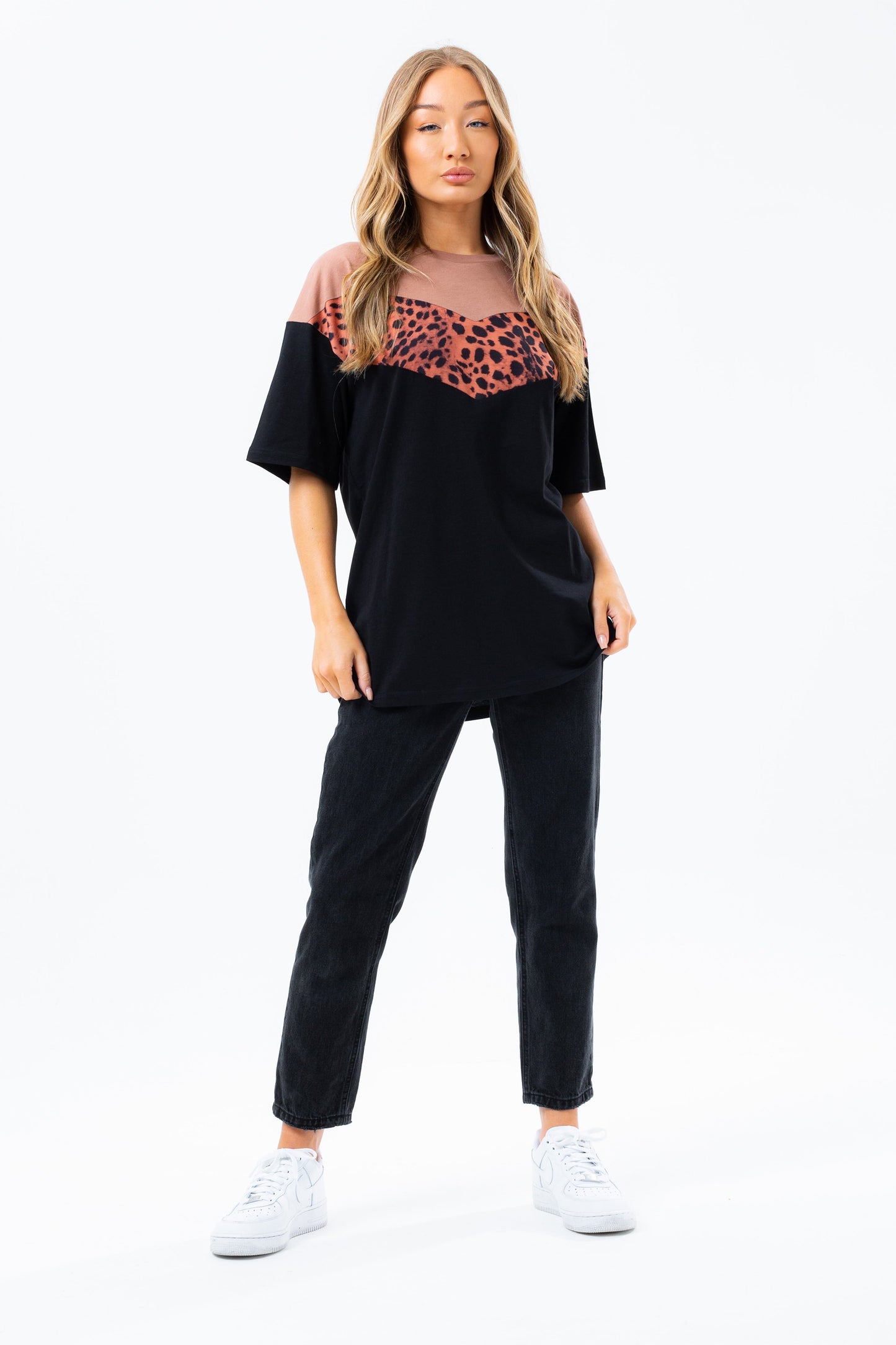 HYPE BRONZE DALMATIAN WOMEN'S BOXY FIT T-SHIRT