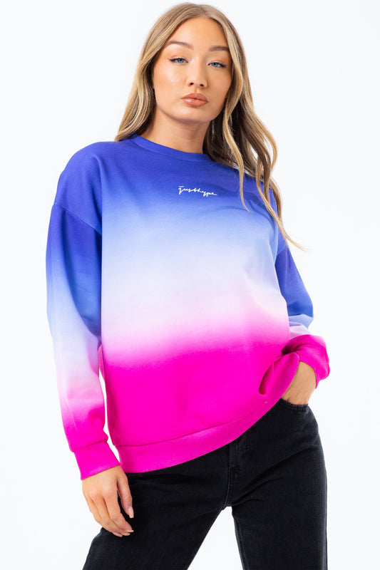 HYPE ICE FADE WOMEN'S OVERSIZED CREW NECK