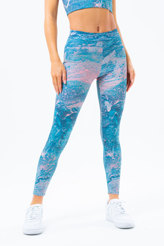 HYPE BLUE MARBLE WOMEN'S LEGGINGS