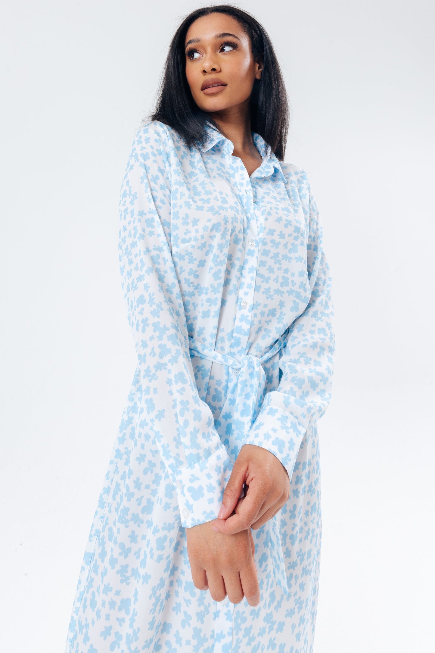 HYPE BLUE DAISY WOMEN'S SHIRT DRESS