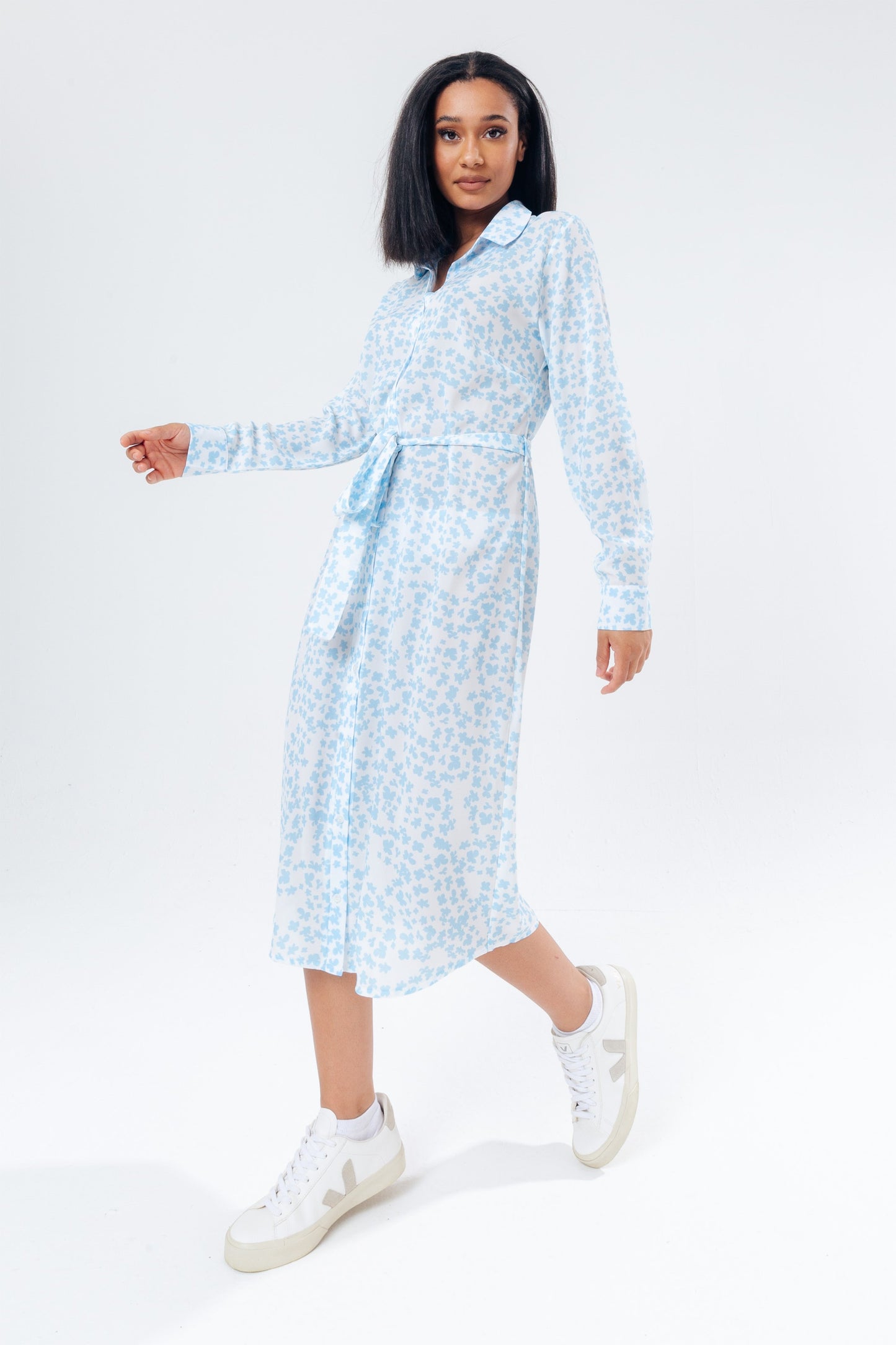 HYPE BLUE DAISY WOMEN'S SHIRT DRESS