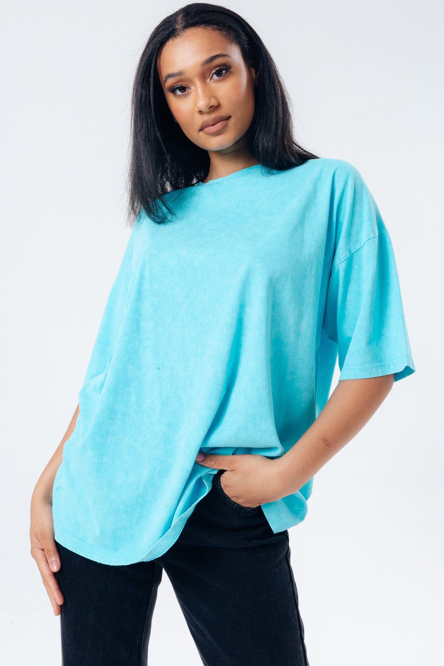 HYPE TEAL VINTAGE WOMEN'S BOXY FIT T-SHIRT