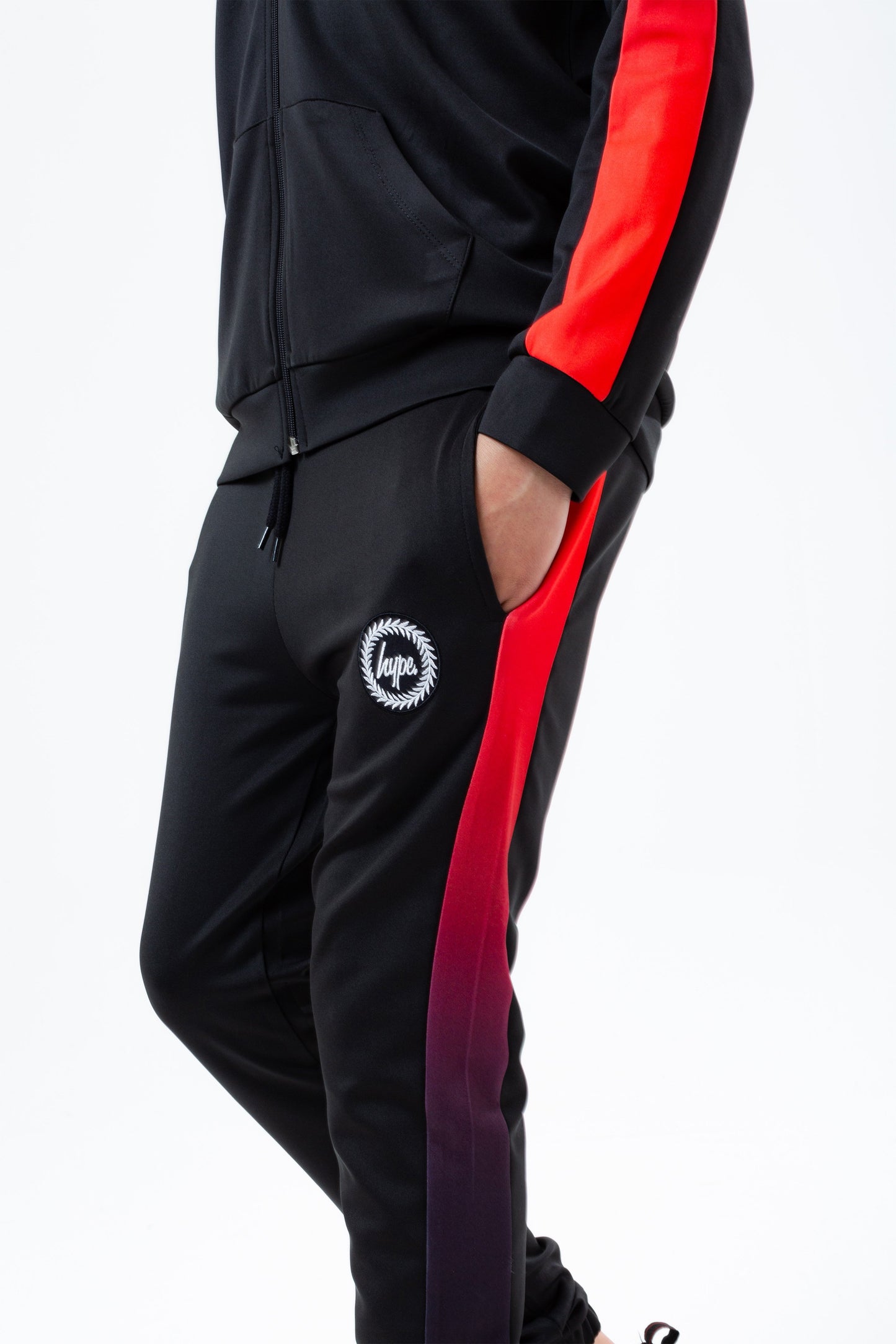 HYPE BLACK & RED FADE KIDS JOGGERS
