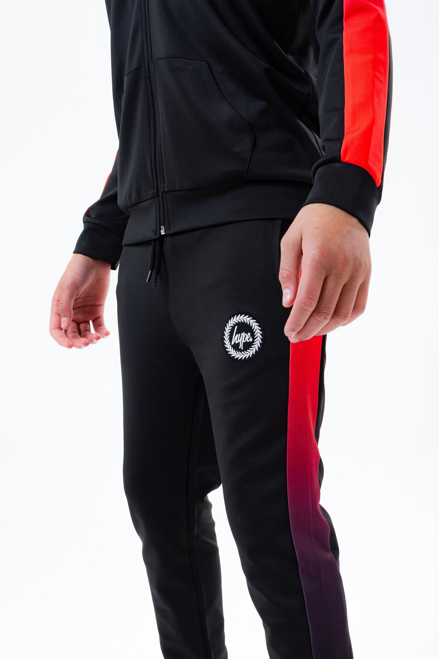 HYPE BLACK & RED FADE KIDS JOGGERS