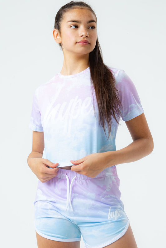 HYPE PASTEL CLOUD KIDS CROP T-SHIRT