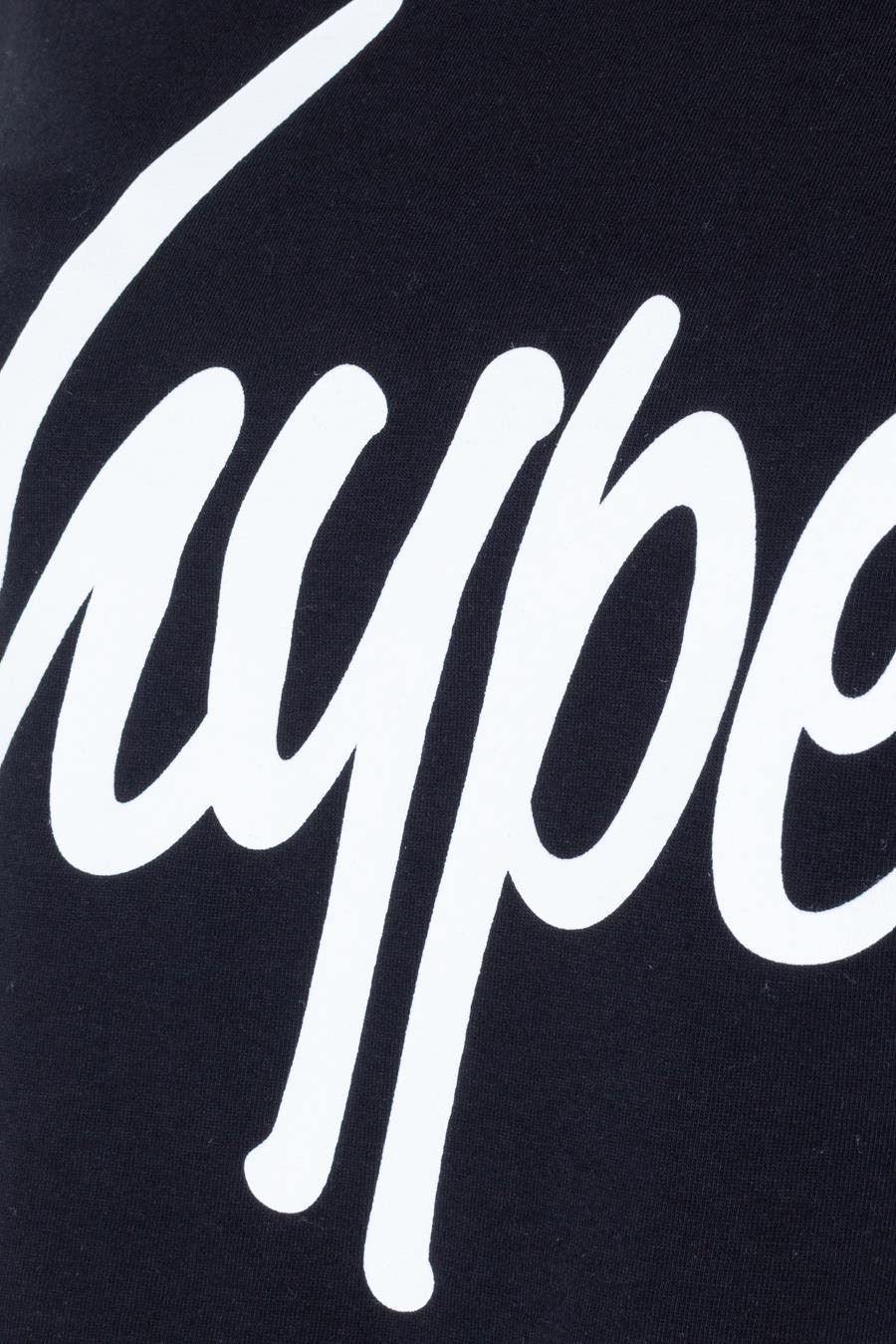 Hype Black White Script Kids Crop T-Shirt