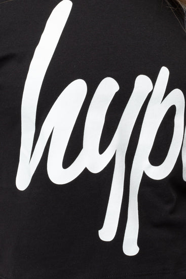 Hype Black Script Womens Crop T-Shirt
