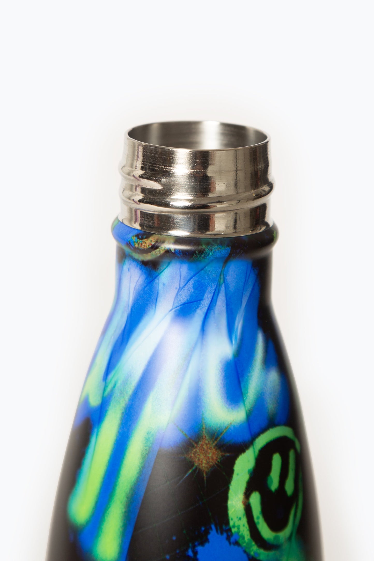 HYPE BLUE ELECTRIC SMILE SCRIPT METAL BOTTLE