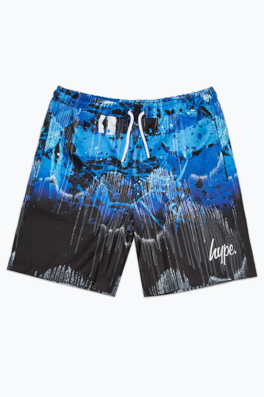 HYPE BOYS BLACK TRIPPLE DRIP SWIM SHORTS