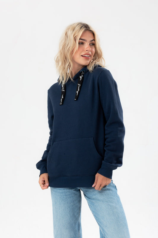 HYPE WOMENS PETROL JUSTHYPE DRAWCORD HOODIE