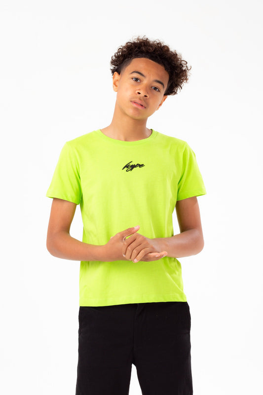 HYPE BOYS LIME SCRIBBLE EMBROIDERY T-SHIRT