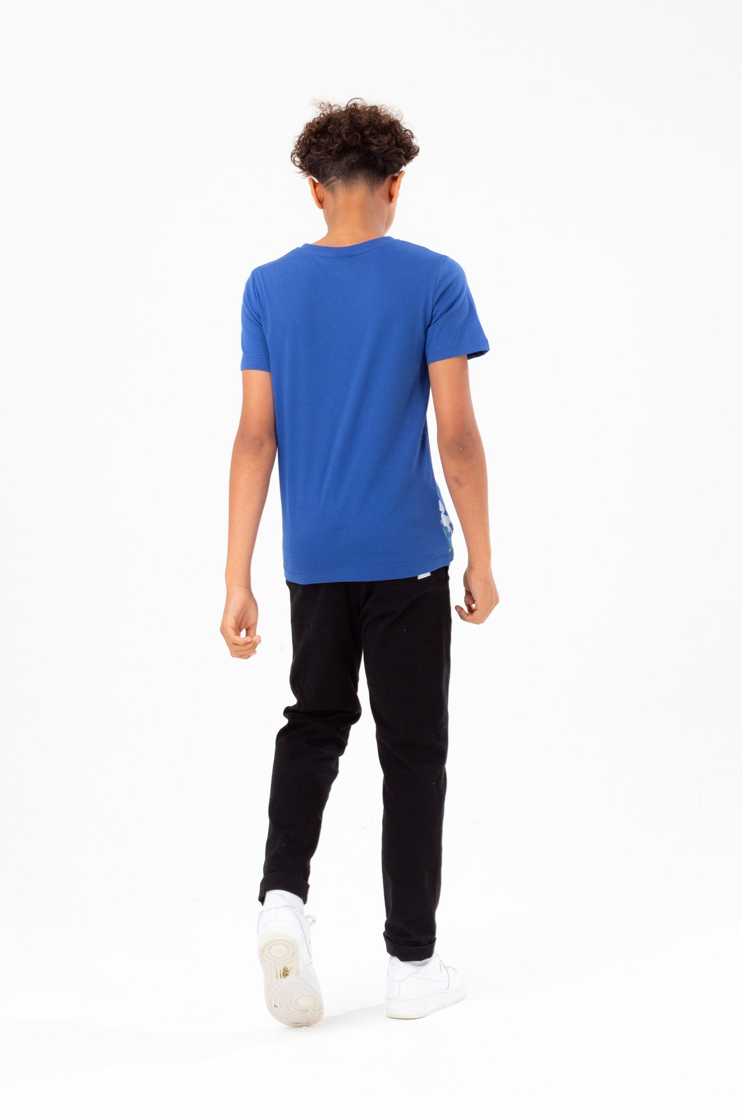 HYPE BOYS COBALT WHITE SPLAT SCRIPT T-SHIRT