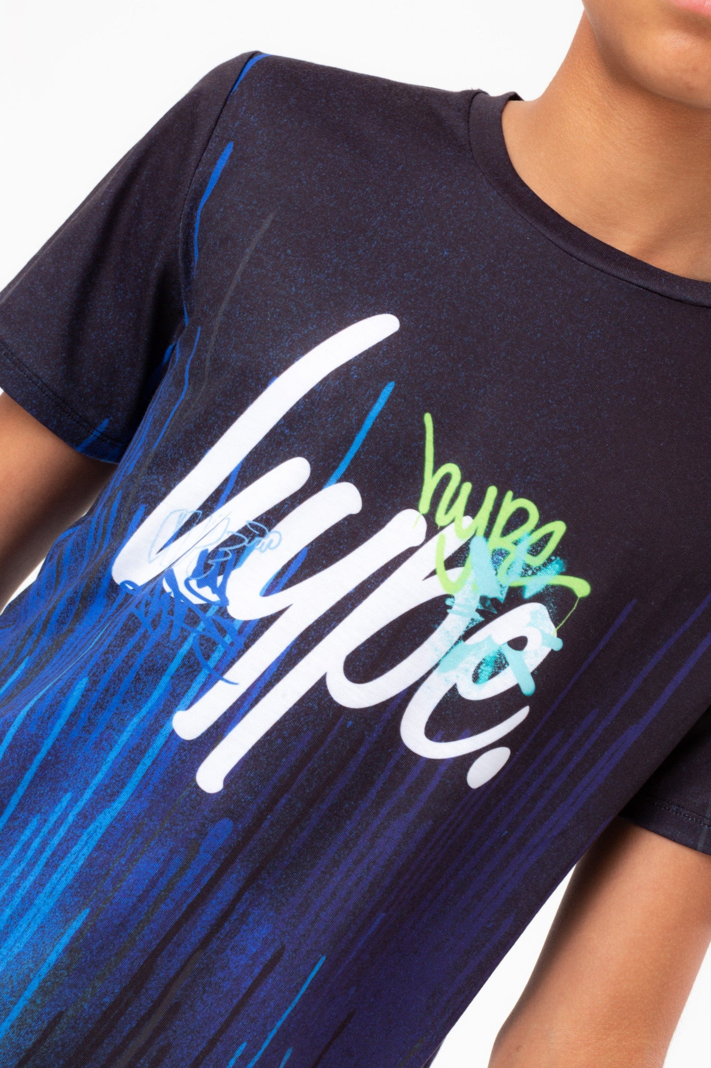 HYPE BOYS BLACK BLUE DRIPS GRAFFITI SCRIPT T-SHIRT