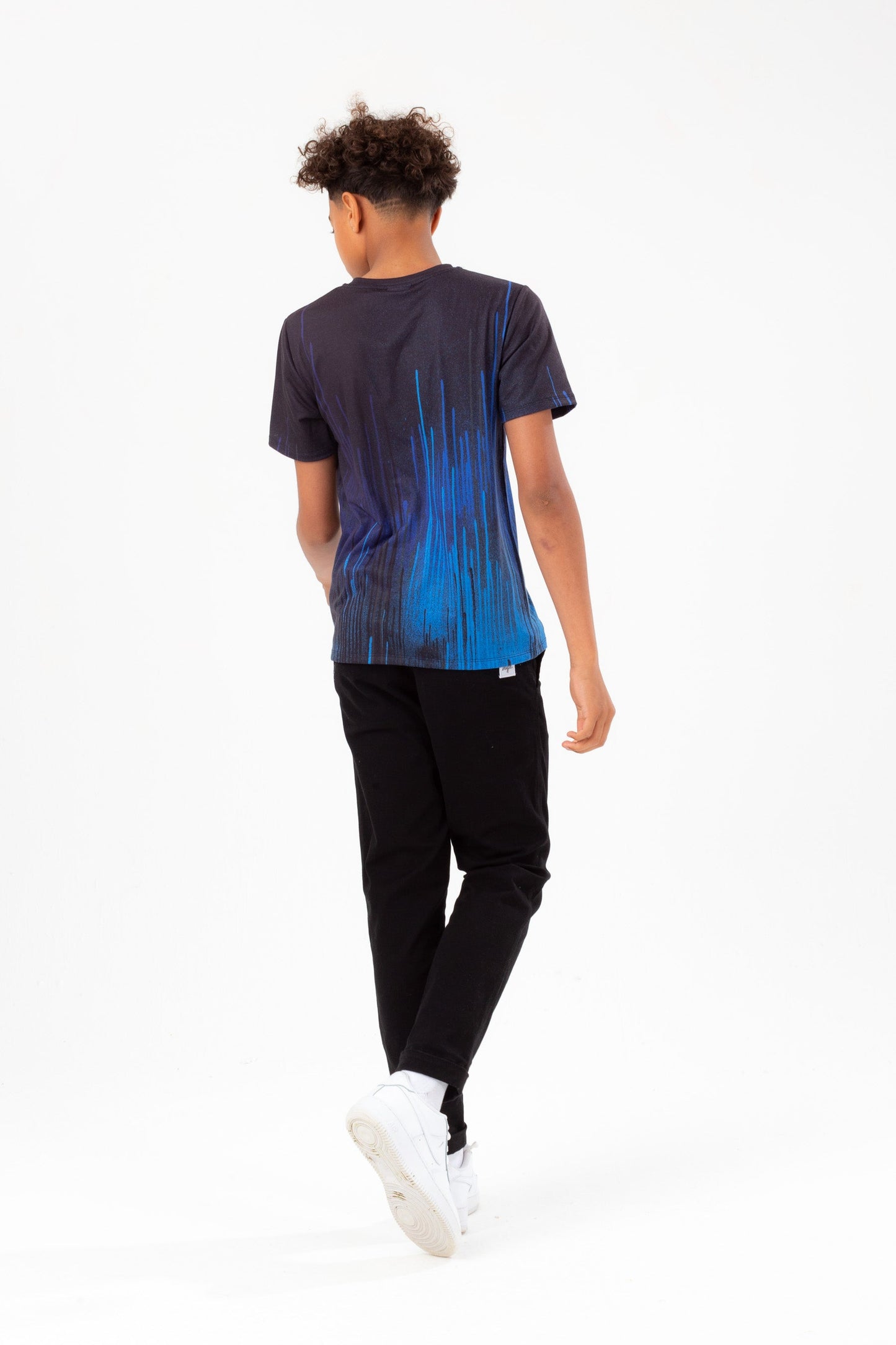 HYPE BOYS BLACK BLUE DRIPS GRAFFITI SCRIPT T-SHIRT