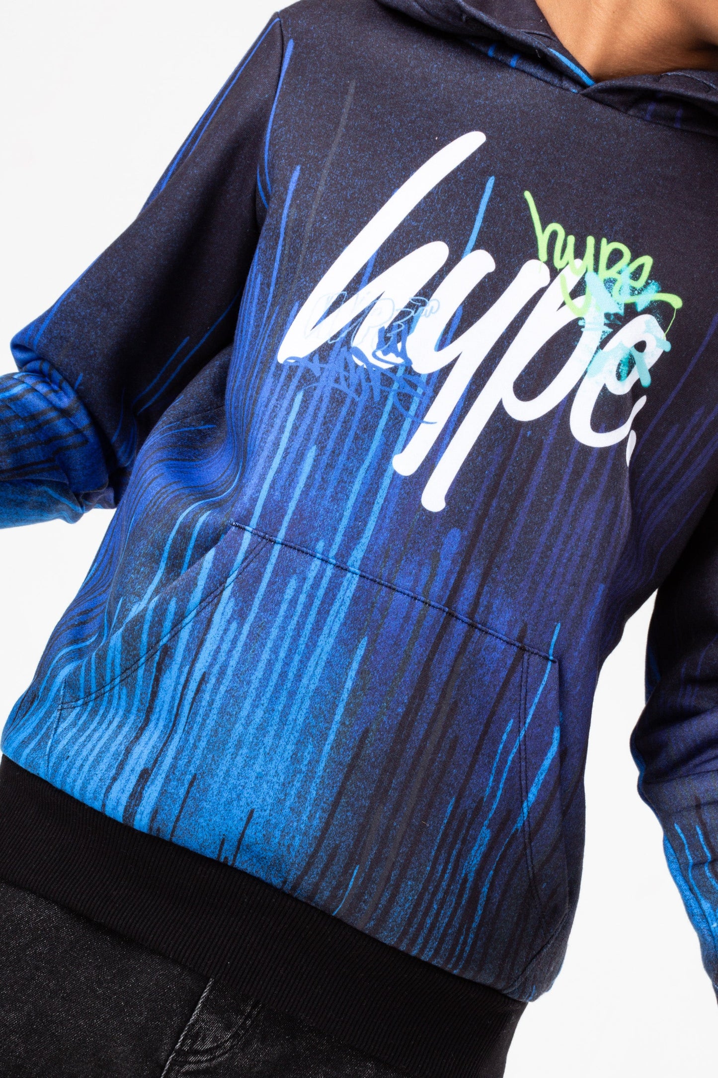 HYPE BOYS BLUE DRIPS HYPE GRAFFITI SCRIPT HOODIE