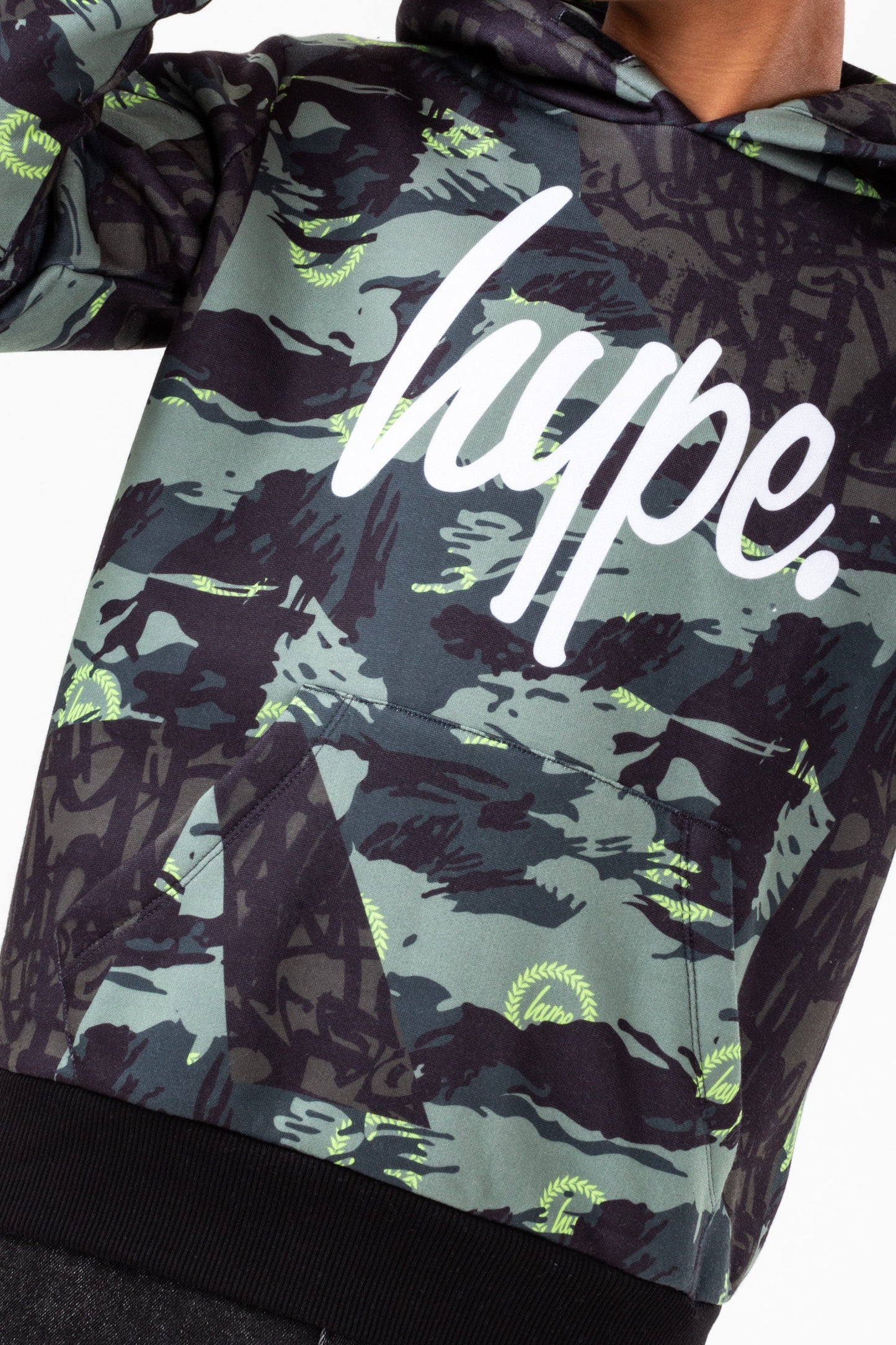 HYPE BOYS KHAKI TYLER CAMO SCRIPT HOODIE