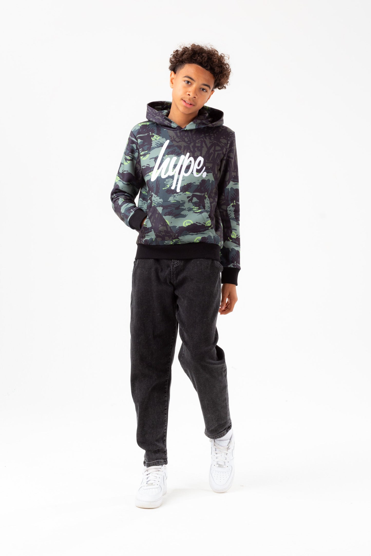 HYPE BOYS KHAKI TYLER CAMO SCRIPT HOODIE