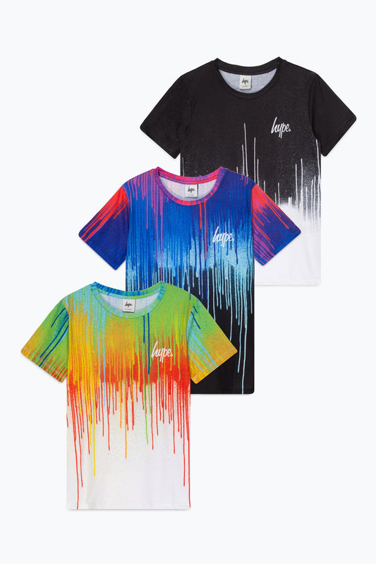 HYPE BOYS MULTI DRIPS SCRIPT 3 PACK T-SHIRTS