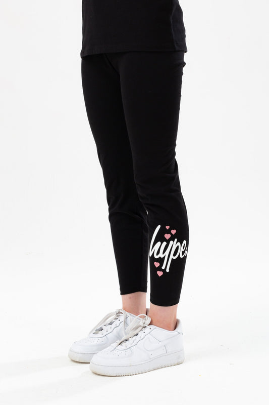 HYPE GIRLS BLACK HEART HYPE LEGGINGS