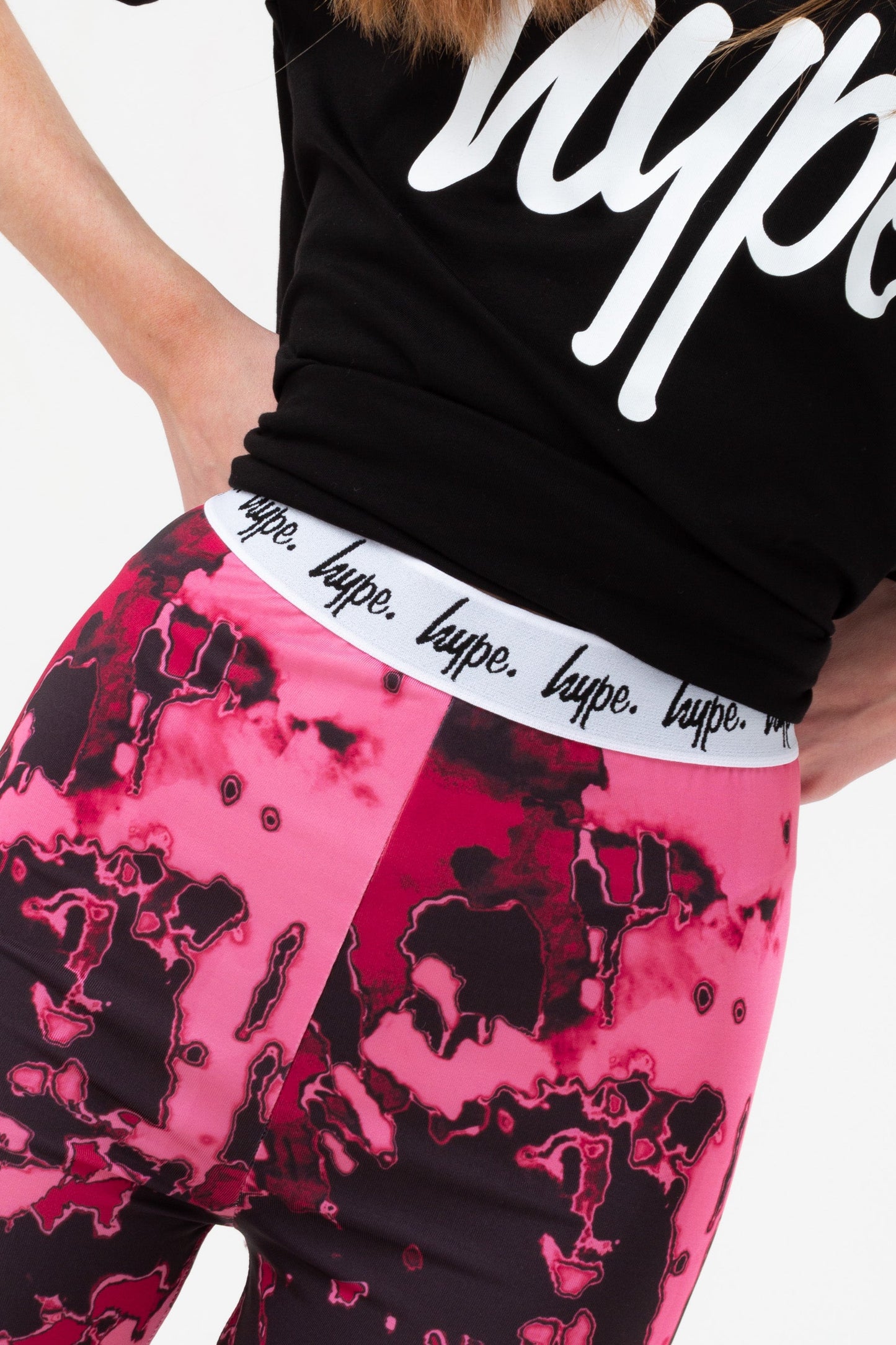 HYPE GIRLS PURPLE TIE DYE FADE SCRIPT LEGGINGS