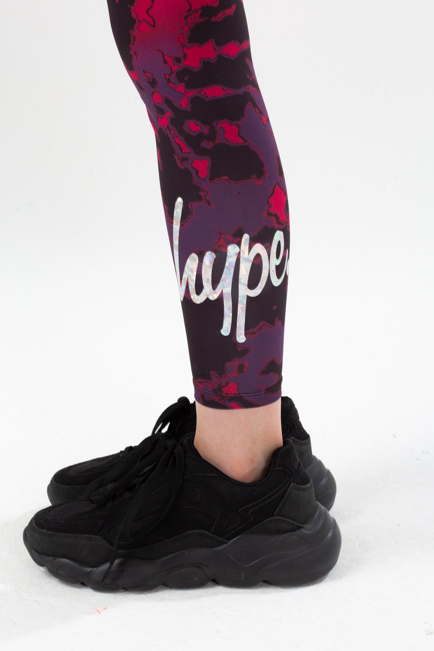 HYPE GIRLS PURPLE TIE DYE FADE SCRIPT LEGGINGS