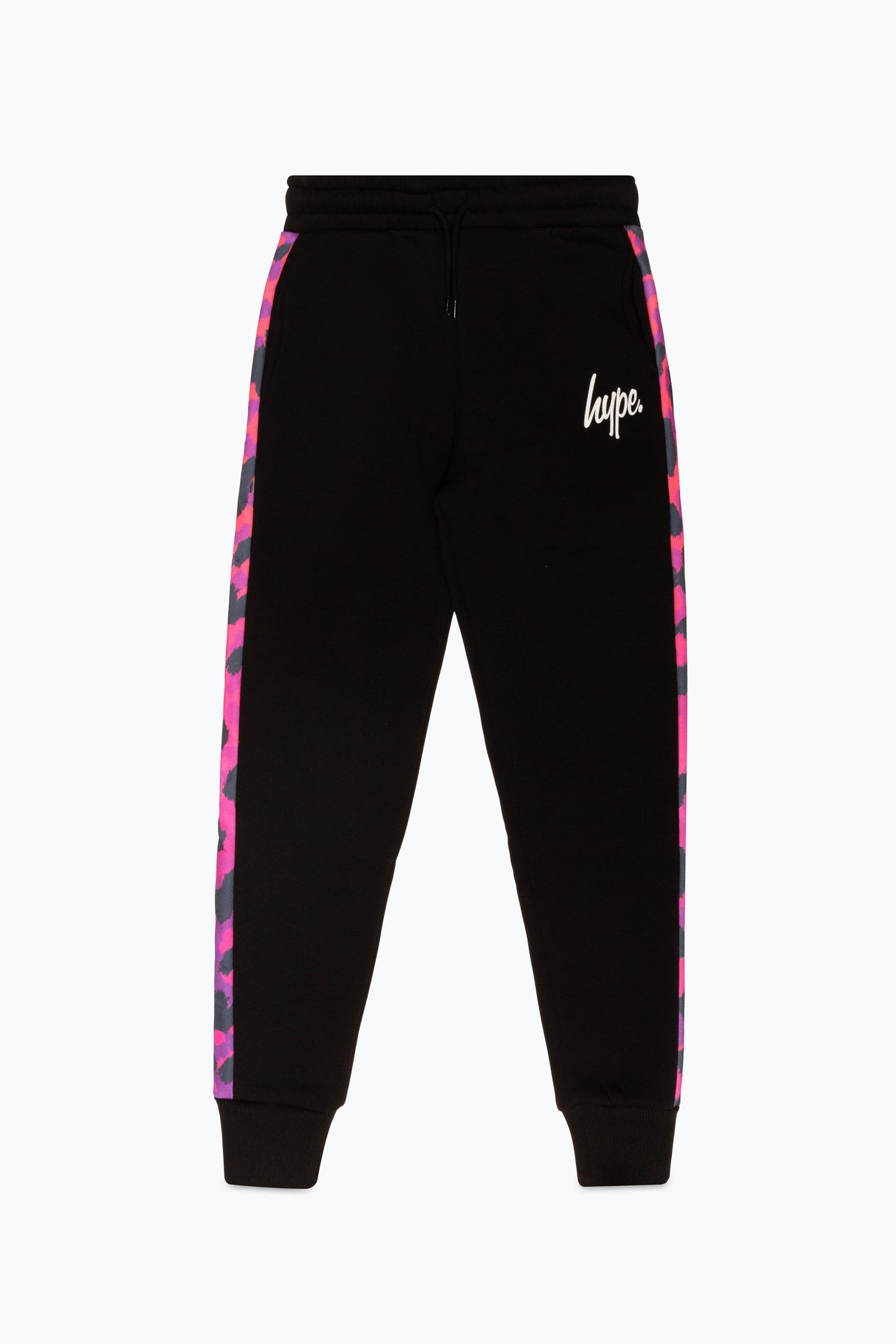 HYPE GIRLS BLACK PINK LOVE LEOPARD PANEL SCRIPT TRACKSUIT