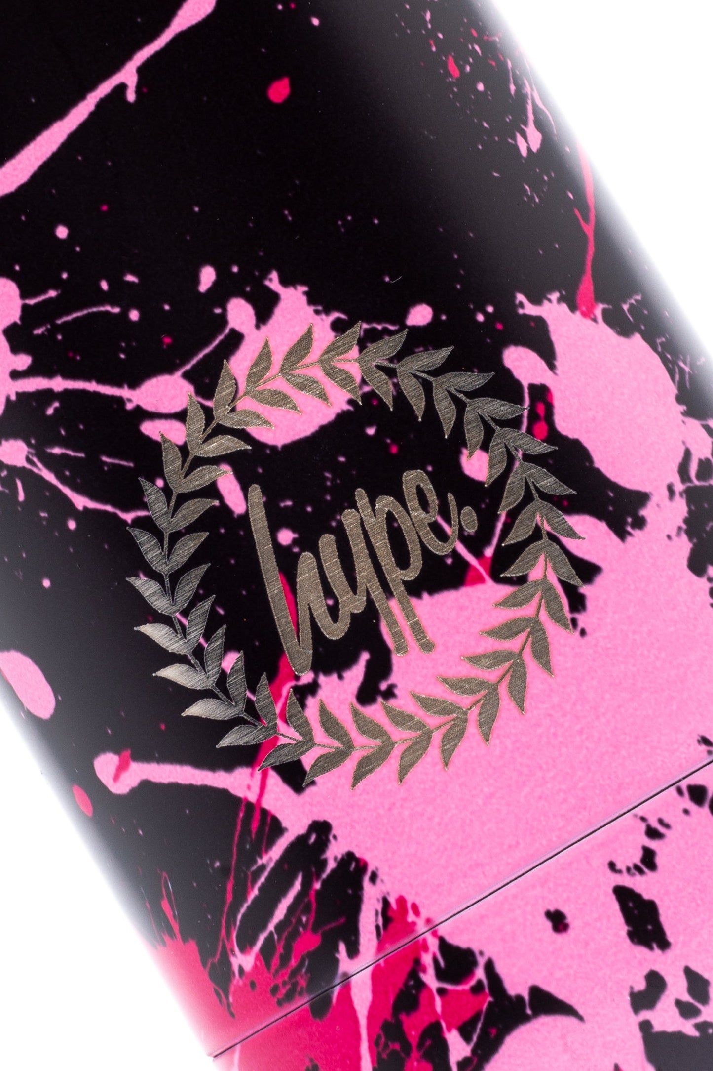 HYPE UNISEX BLACK PINK SPLAT CREST WATER BOTTLE