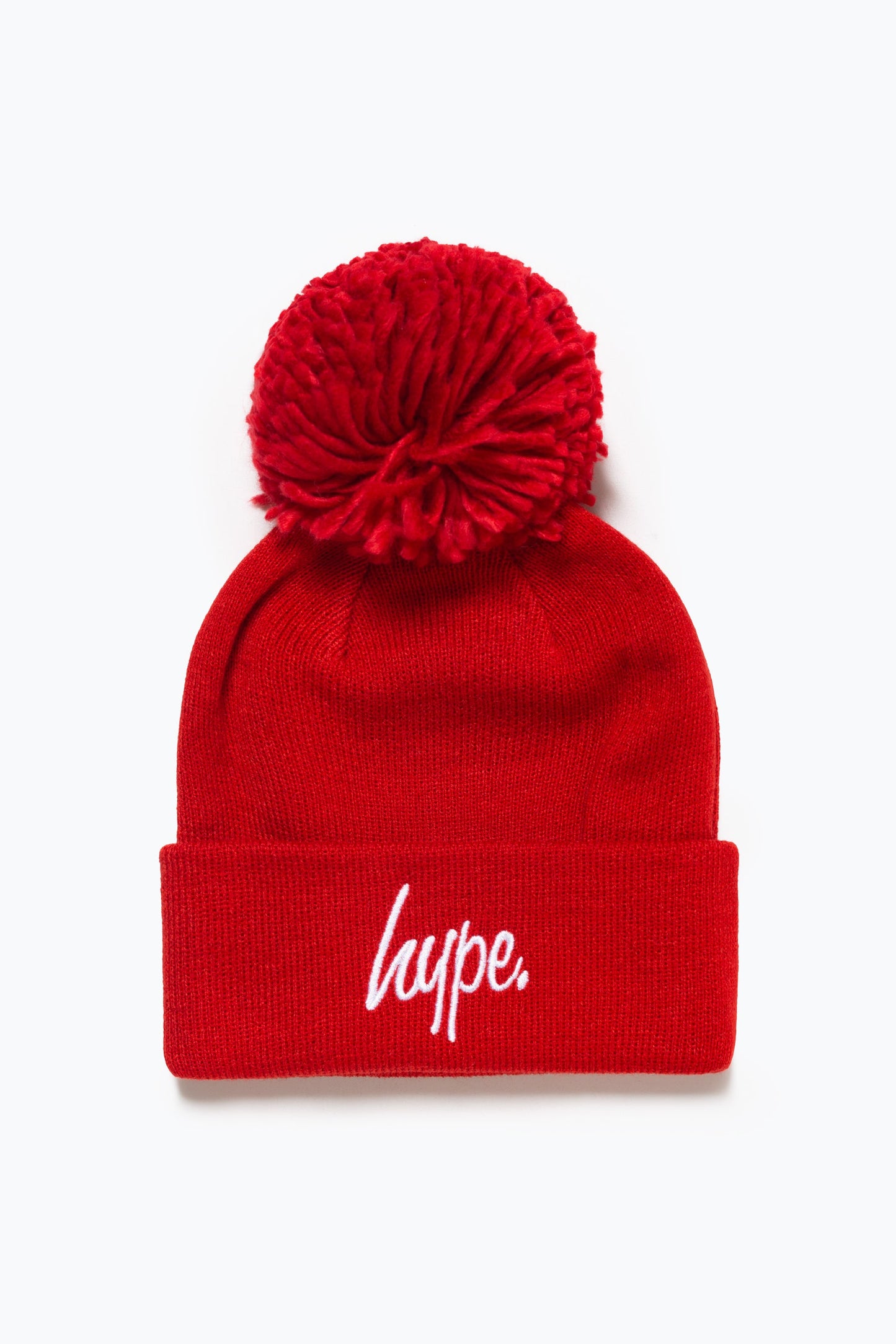 HYPE UNISEX RED BOBBLE SCRIPT HAT