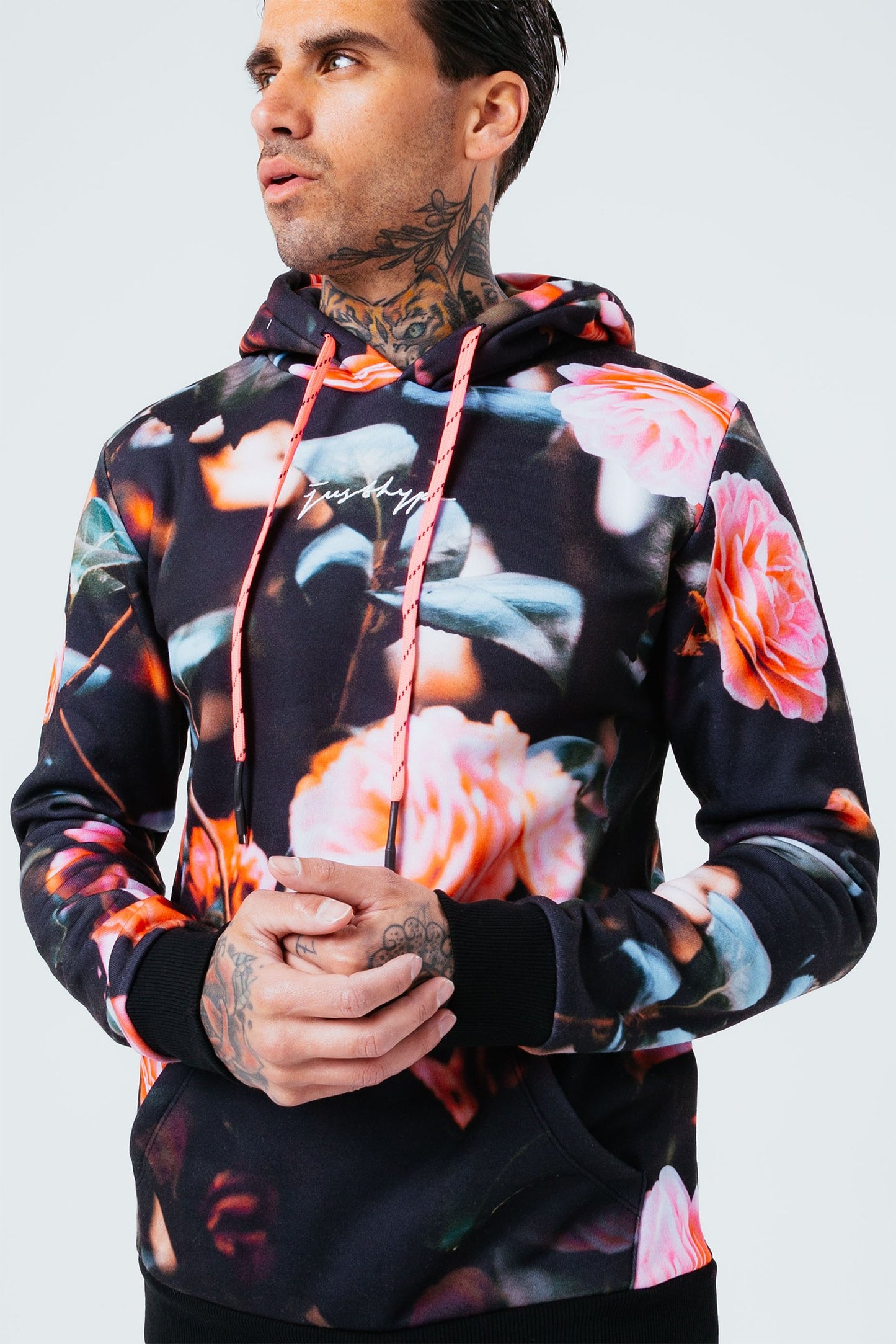 HYPE PINK ROSE MEN'S PULLOVER HOODIE