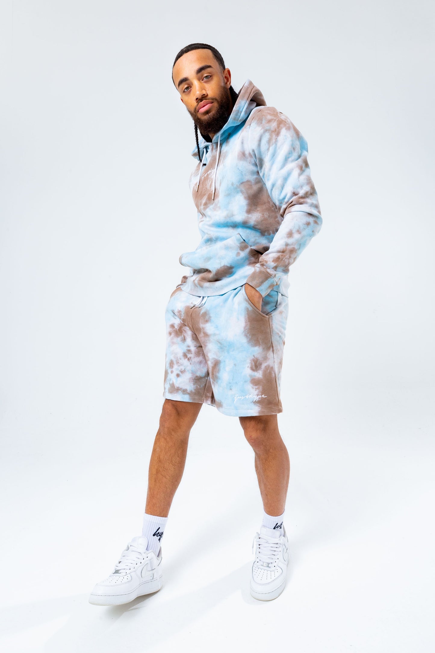 HYPE MARBLE DYE MEN'S PULLOVER HOODIE