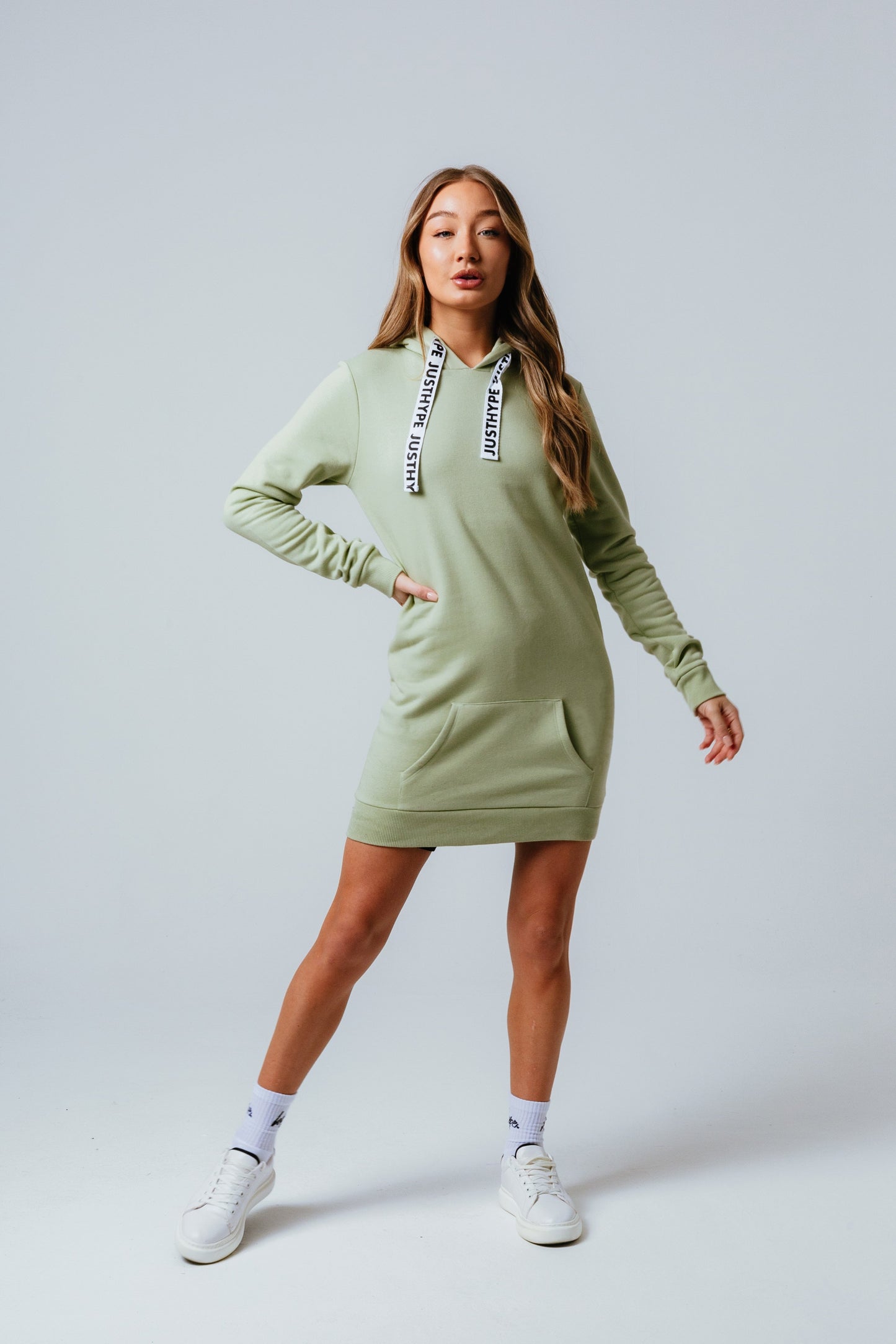 HYPE OLIVE WOMEN'S PULLOVER HOODIE DRESS
