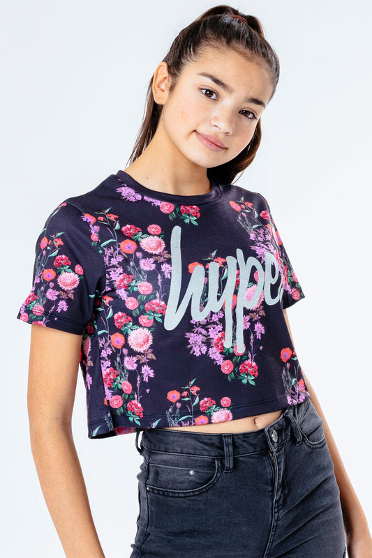 Hype Ditsy Floral Kids Crop T-Shirt