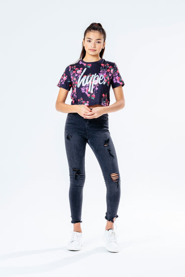 Hype Ditsy Floral Kids Crop T-Shirt
