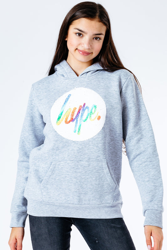 Hype Rainbow Sequin Kids Pullover Hoodie