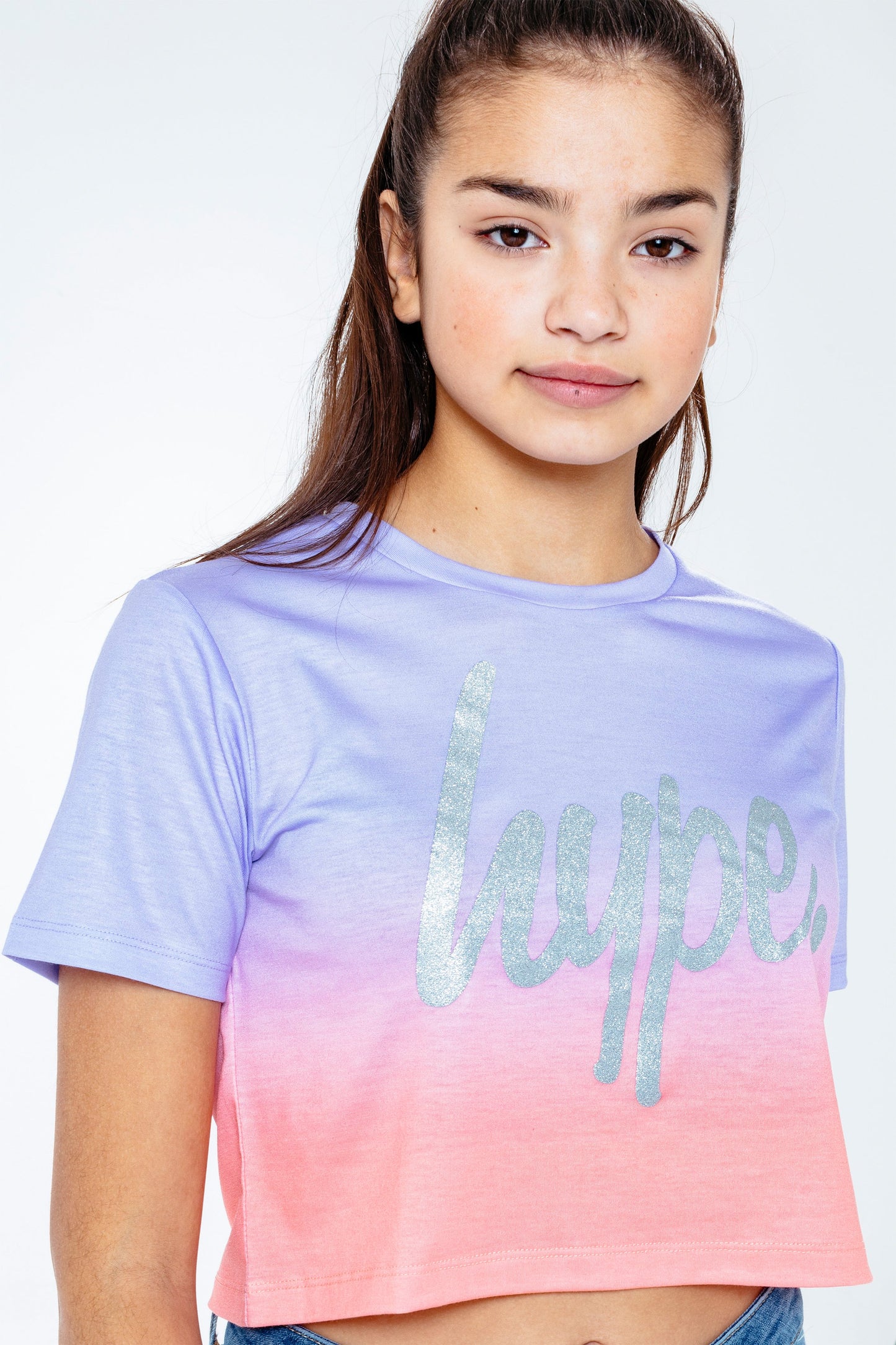 Hype Peach Fade Kids Crop T-Shirt