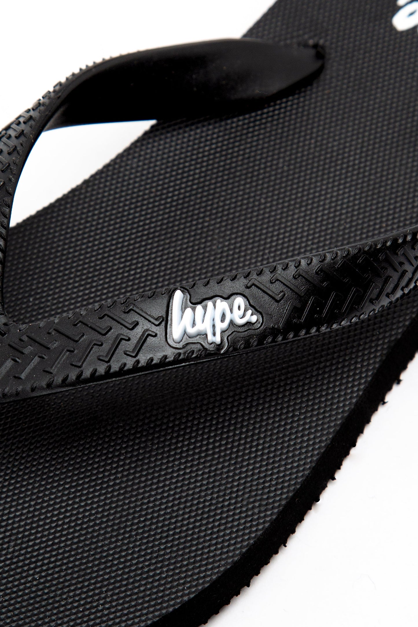 HYPE KIDS UNISEX BLACK SCRIPT FLIP FLOPS