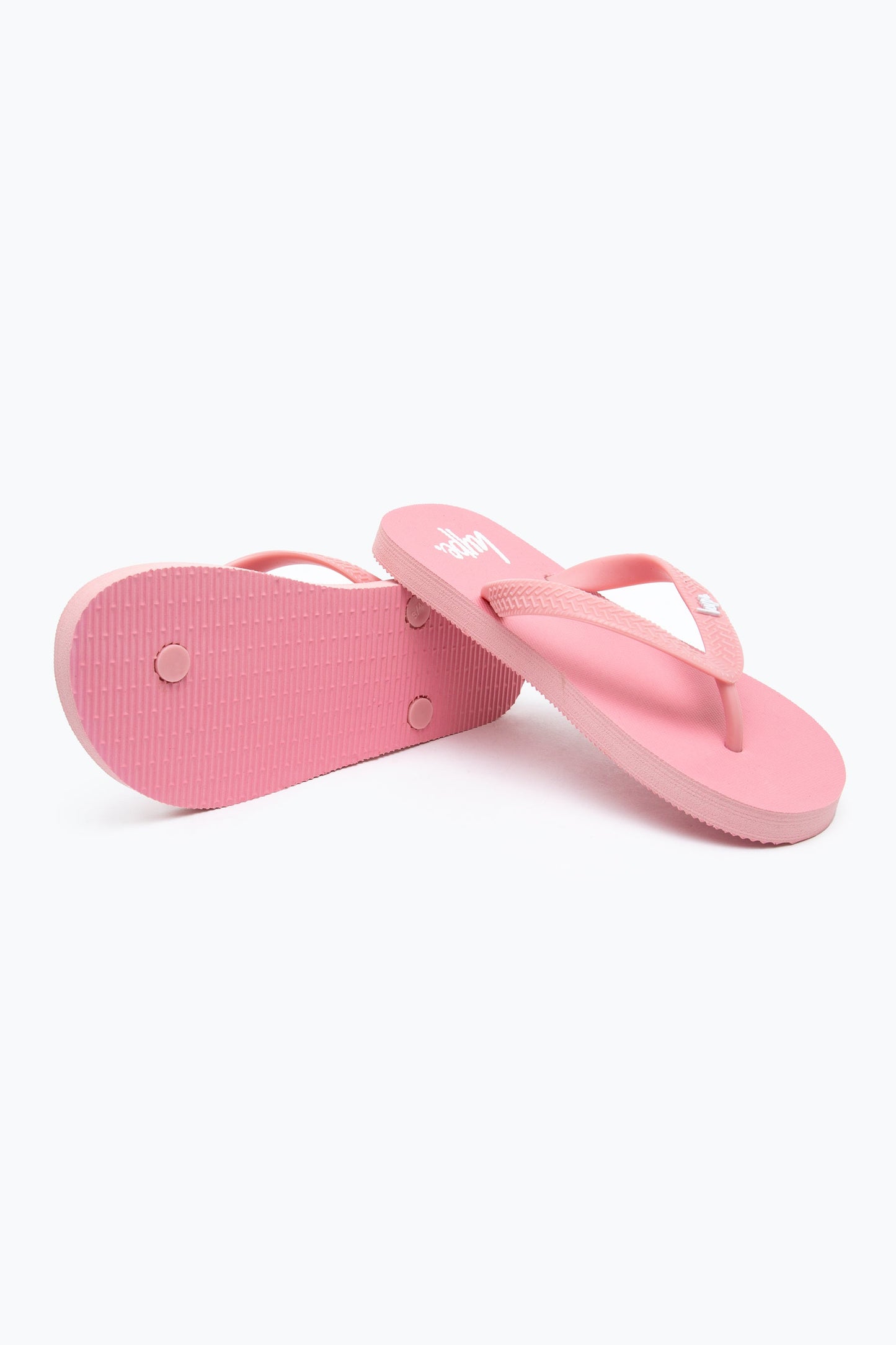 HYPE KIDS UNISEX PINK SCRIPT FLIP FLOPS