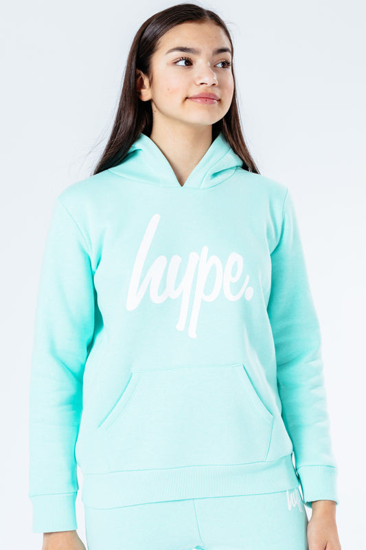 Hype Mint Script Kids Pullover Hoodie