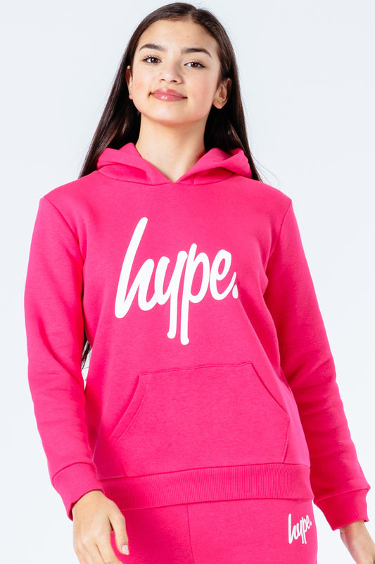 Hype Power Pink Script Kids Pullover Hoodie