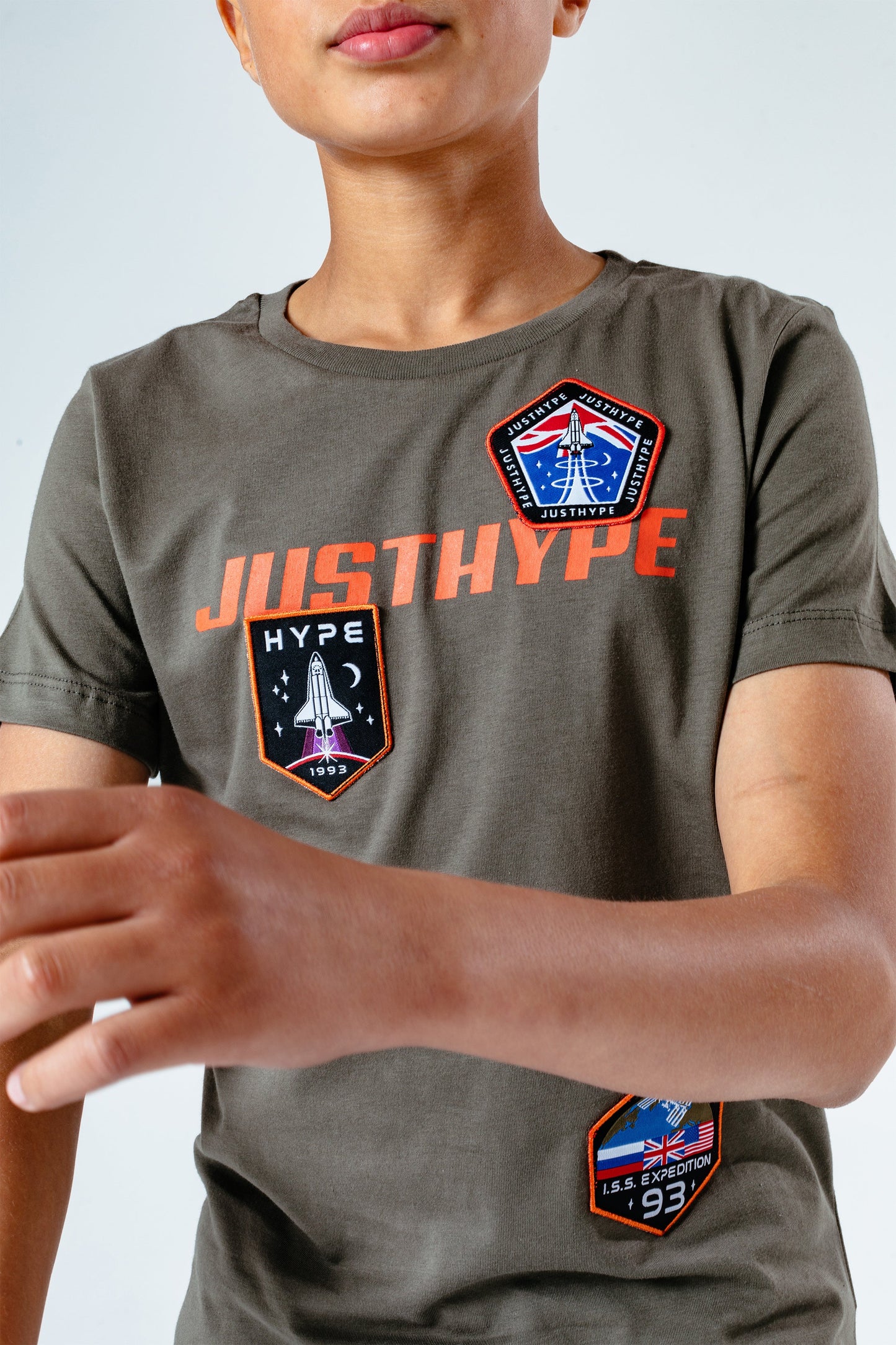 Hype Khaki Space Patch Kids T-Shirt