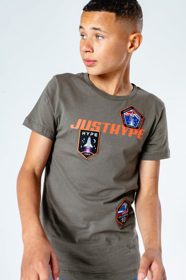Hype Khaki Space Patch Kids T-Shirt