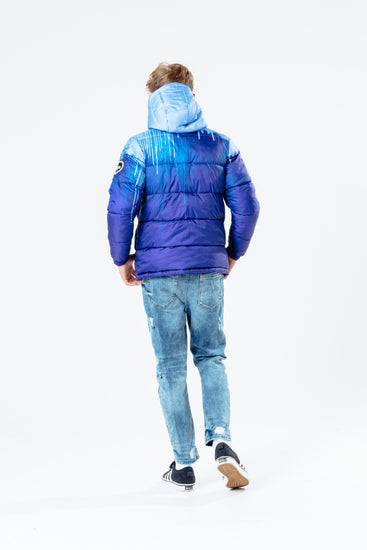 Hype Blue Drips Kids Puffer Jacket